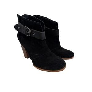 Belle by Sigerson Morrison Nicol Black Suede Ankle Boots, 9